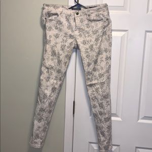 Vigoss Printed White Skinny Jeans